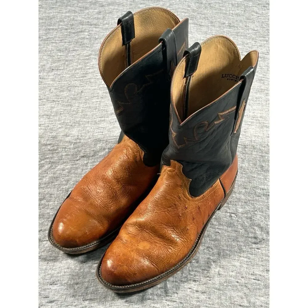 Lucchese Sunset Exotic Cowboy Boots Mens 11.5 2E Leather Western Made in USA